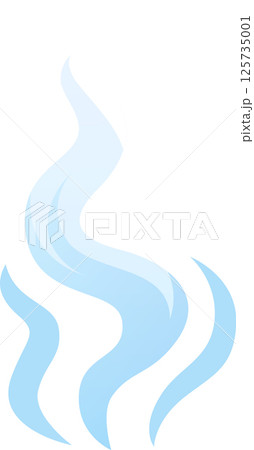 Light blue smoke gracefully rising from hot food against a white background, creating a simple yet elegant flat vector illustration, perfect for enhancing websites and apps 125735001