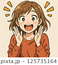 声援を送る笑顔の若い女性 125735164