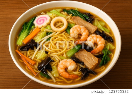 具だくさん海鮮野菜ラーメン ちゃんぽん麵 125735582