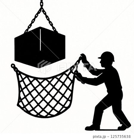 落下防止ネットで守る作業現場 125735638