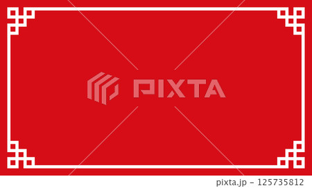 赤と白の中華風のベクターフレーム背景イラスト素材 赤と白の中華風のベクターフレーム背景イラスト素材 125735812