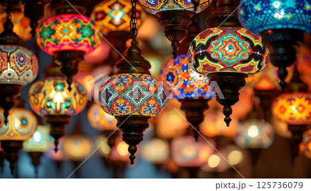 Colorful Turkish Lanterns at Istanbul Grand Bazaar 125736079