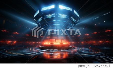 Ring for sports fights in martial arts boxing competitions 125736301