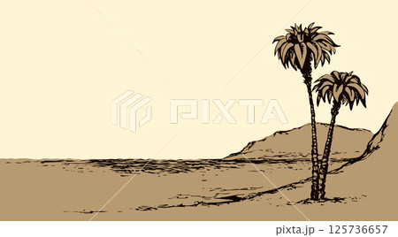 Vector landscape. Sketch of sea side 125736657