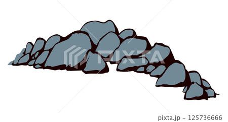 The stones lie on the ground. Vector drawing The stones lie on the ground. Vector drawing 125736666