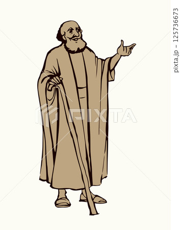 Ancient Jewish preacher. Vector drawing 125736673