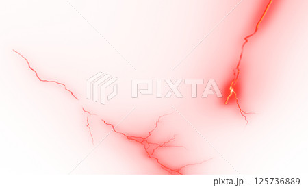 赤い雷/透過背景 125736889