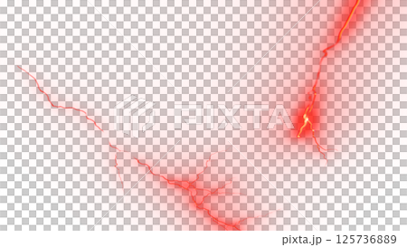 紅色閃電/透明背景 紅色閃電/透明背景 125736889