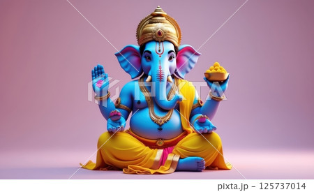 Lord Ganesha, depicted in a soft background 125737014