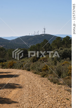 group of wind turbine on mountain group of wind turbine on mountain 125737465