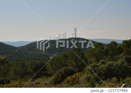 group of wind turbine on mountain group of wind turbine on mountain 125737466