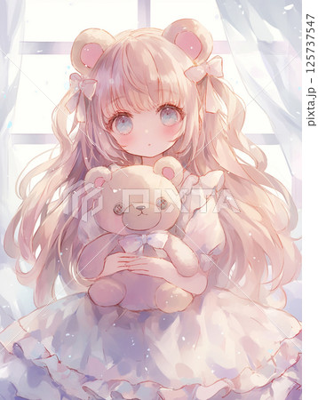 クマ耳の白い天使少女 125737547