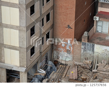Cordoba, Argentina - 04.01.2025: Construction of a high-rise building near the Cardinales Cofico complex 125737656