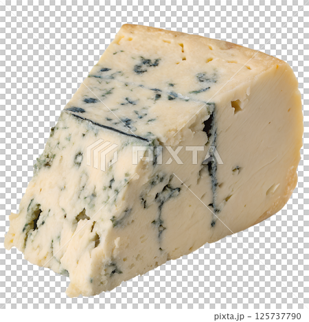 Delicious gorgonzola blue cheese isolated on the transparent background, italian dairy delicacy Delicious gorgonzola blue cheese isolated on the transparent background, italian dairy delicacy 125737790
