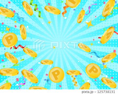 ポイントコインがはじけ飛ぶイラスト 125738131