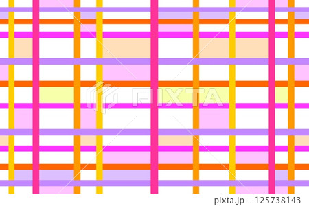 幾何学模様　ボーダー　ストライプ　ピンク　オレンジ色　 125738143