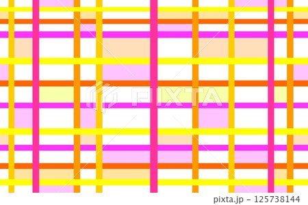 幾何学模様　ボーダー　ストライプ　ピンク　オレンジ色　 125738144
