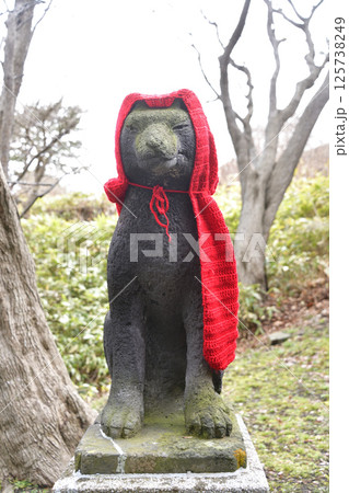 春の北海道函館市で石倉稲荷神社境内の風景を撮影 125738249