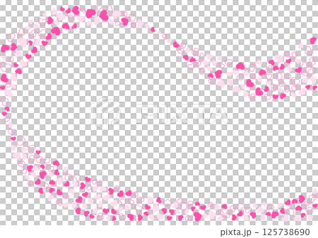 心形圖案背景粉紅三色邊框與純色心形 125738690