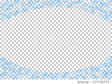 Heart pattern background, 3 colors in blue, border heart 125738715