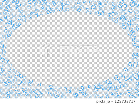 Heart pattern background, 3 colors in blue, border heart 125738717