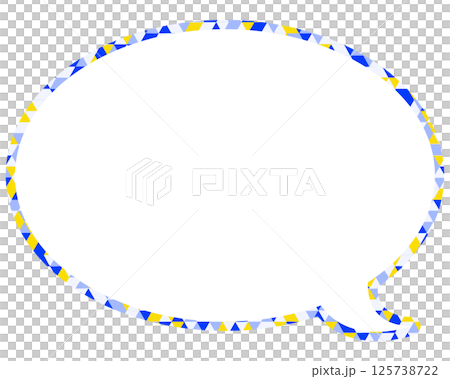 Stained glass style speech bubble, triangular pattern, round shape Stained glass style speech bubble, triangular pattern, round shape 125738722
