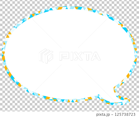 Stained glass style speech bubble, triangular pattern, round shape Stained glass style speech bubble, triangular pattern, round shape 125738723