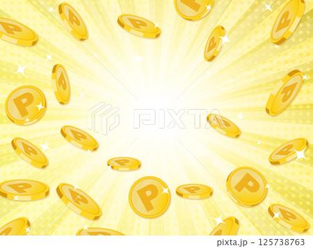 コインがはじけ飛ぶイメージイラスト 125738763