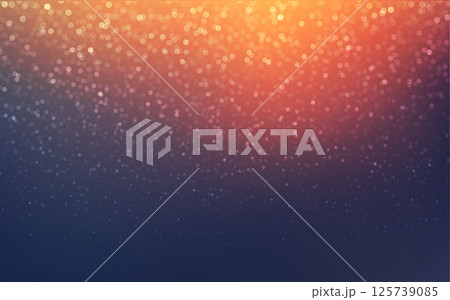 Warm golden bokeh light gradient background with soft glowing particles and dark blue transition for 125739085
