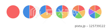 Pie chart infographic wheel piece diagram. Infographic pie chart circle section slice segment 125739122