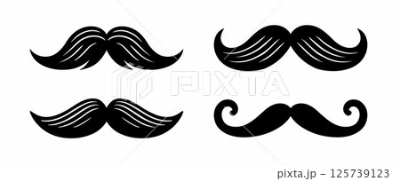 Moustache vector beard black vector man haircut goggles movember cartoon father whisker icon. 125739123