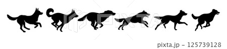 Dog run silhouette icon logo jump vector puppy animal. Run dog sport jump german shepherd black icon 125739128