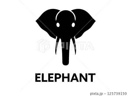 Elephant head logo vector icon. Zoo elephant symbol simple head icon face african logo 125739150