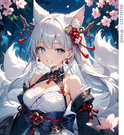 九尾の狐のイラスト素材 [125739166] - PIXTA