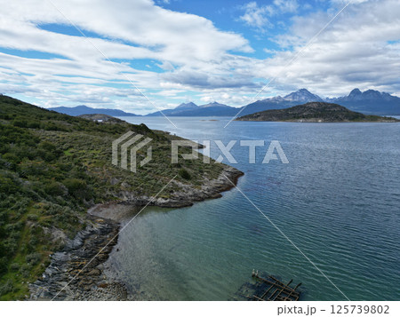 世界の果てティエラ・デル・フエゴ国立公園の空撮 125739802