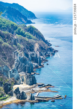 「青森県」極楽浄土の景観仏ヶ浦　下北半島佐井村 125739884