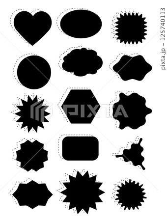 シンプルな吹き出しセット モノクロ シンプルな吹き出しセット モノクロ 125740113