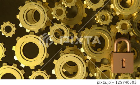 The Master key lock and Gears for security concept 3d Rendering. The Master key lock and Gears for security concept 3d Rendering. 125740303