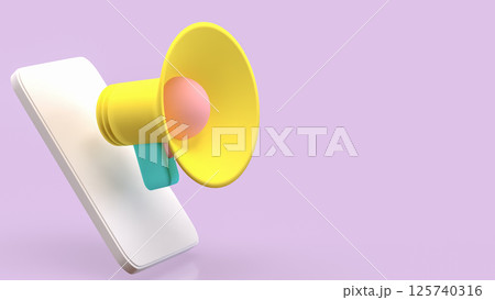 The Megaphone for Music or Media concept 3d Rendering. The Megaphone for Music or Media concept 3d Rendering. 125740316
