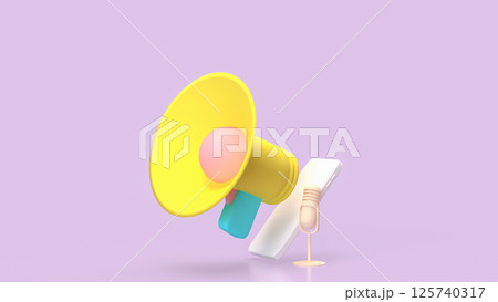 The Megaphone for Music or Media concept 3d Rendering. 125740317