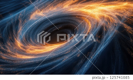 A swirling vortex of light and dark blue with...のイラスト素材 [125741085] - PIXTA