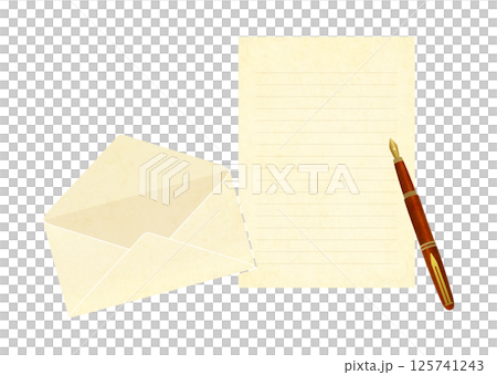 Letter paper and envelope letter illustration 125741243