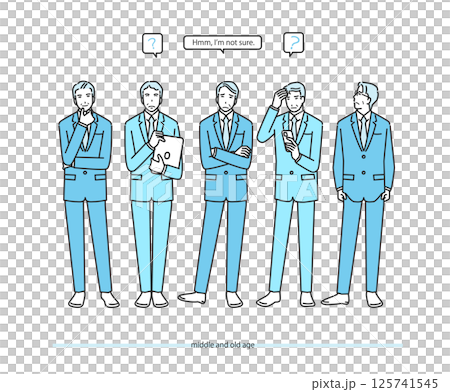 憂心忡忡的中年商人 憂心忡忡的中年商人 125741545