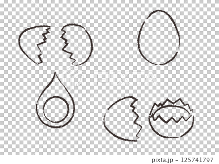 Simple egg line drawing illustration 125741797