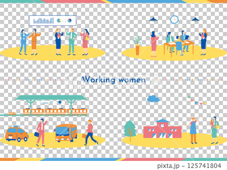Working women business scene material collection 125741804