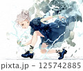 稲妻を操る電気の妖精のイラスト素材 125742885