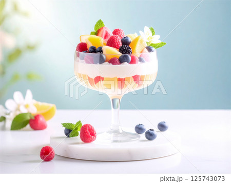 爽やかな初夏のベリーゼリー 125743073
