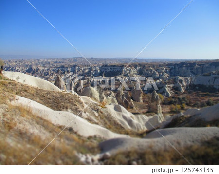 トルコ　カッパドキア　ギョレメパノラマからの眺め　ジオラマ風 125743135