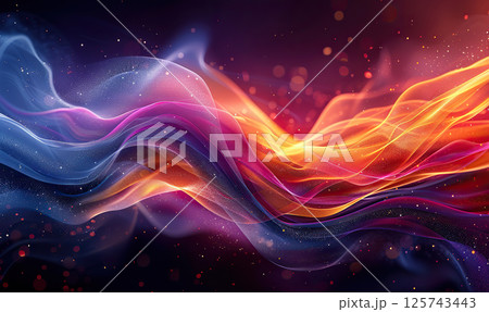 A mesmerizing abstract image with flowing color waves background , Generate AI 125743443
