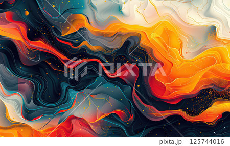 A mesmerizing abstract image with flowing color waves background , Generate AI 125744016